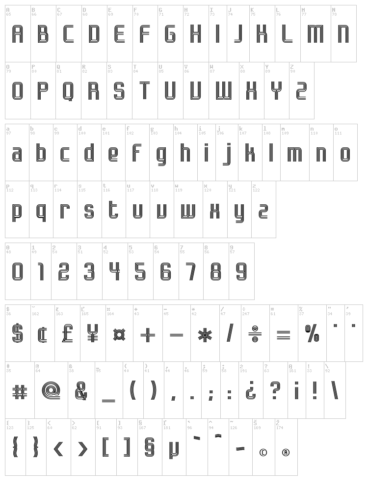 Bonzer Herzogenaurach font map